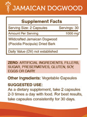 Secrets Of The Tribe Jamaican Dogwood Capsules, 500 mg