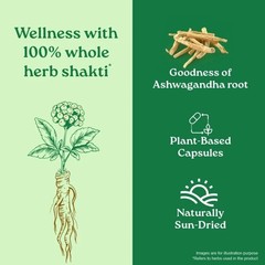 5x Organic India Ashwagandha 60 Veg Capsules Herbal Wellness Supplement