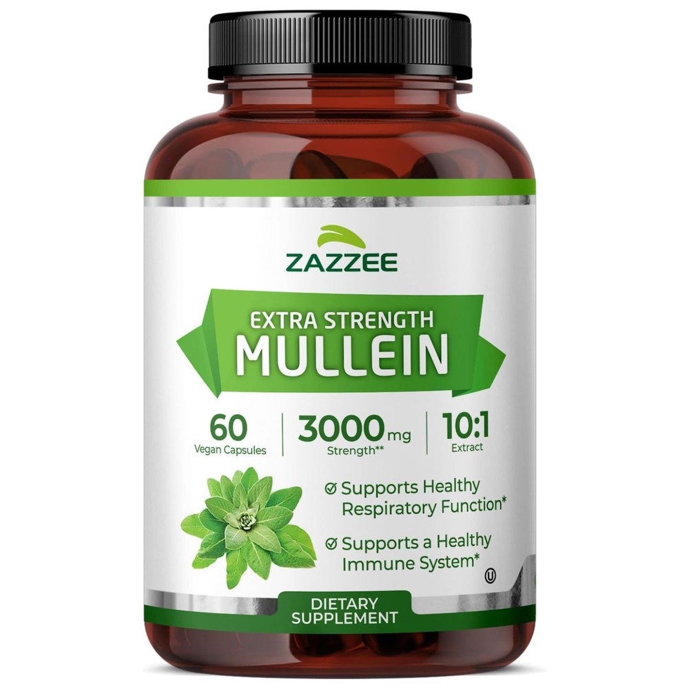 Mullein Leaf 10:1 Extract Verbascum Thapsus, 60 Capsules, Kosher, Non-GMO, Vegan