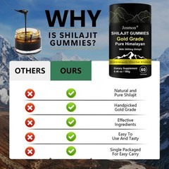 Shilajit Gummie, Himalayan Natural Shilajit Gummies, No Added Sugar with Ashwaga