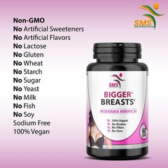 BIGGER BREASTS BY OBN PUERARIA MIRIFICA 60 CAPSULES ORGANIC 5000mg SUPPLEMENT