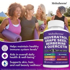 Resveratrol Complex Anti Aging Boost Energy Digestion Health 30-120 Capsules