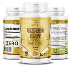 Ginger Root Powder 60 Capsules (Zingiber officinale) All Organic USA