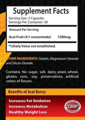 Heart health nutrients – ACAI BERRY SUPPLEMENT – digestive support 3Bot 180Cap