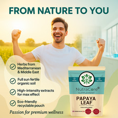Papaya Leaf Extract Capsules 5500mg-(3% Papain, 0.2rpaine)-100% Vegan-90Caps