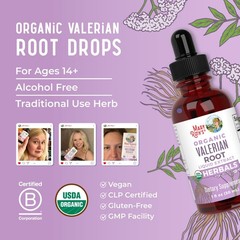 Organic Valerian Root Liquid Drops – 2 Month Supply, Sugar Free, Sleep Support,