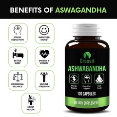 2 Pack Of Ashwagandha Supplement 500 mg/120 Capsules Best For Overall Well Being