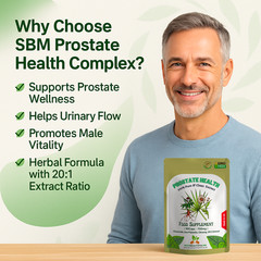 Prostate Health Complex Capsules 15000mg–Saw Palmetto, Ginseng & Chamomile–Vegan