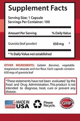 Cell health – GRAVIOLA Leaf Extract 650 Mg – Cleans your body – 1 Bottle