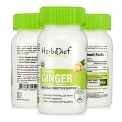 Organic Ginger Root Capsules – Digestion, Nausea, Stomach Settler – Gingerols