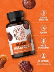 Reishi Mushroom Capsules 5000mg | 120 Count | Non-GMO | by Wiseshrooms