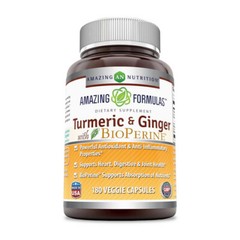 Amazing Formulas Turmeric Curcumin & Ginger with BioPerine 1500 mg 180 Veg Caps