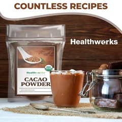 Healthworks Superfoods Organic Cacao Powder – 16 Oz / 1 Lb – Cocoa Chocolate Sub
