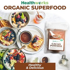 Healthworks Superfoods Organic Cacao Powder – 16 Oz / 1 Lb – Cocoa Chocolate Sub
