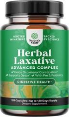 120 Count Gentle Herbal Laxative with Senna & Probiotics for Digestive Health
