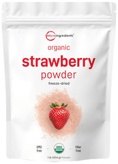 Organic Strawberry Powder 1 lb – 100% Natural Freeze-Dried Fruit, No Sugar Added