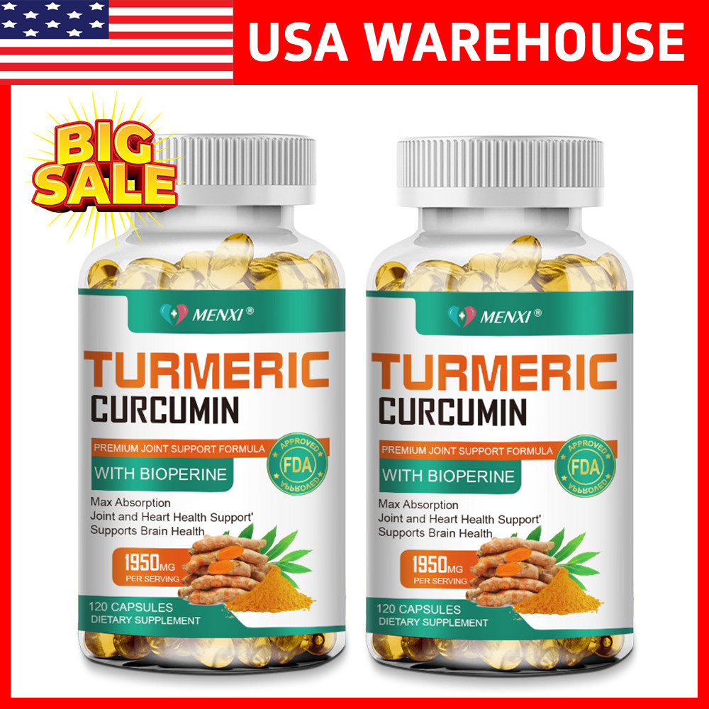 Turmeric Curcumin 240 Capsules – 95% Curcuminoids 1950mg Max potency w BioPerine