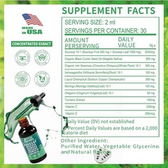 Soursop Bitters Liquid Drops 10 in 1 Sea Moss Moringa Black Seed Oil 2 Oz