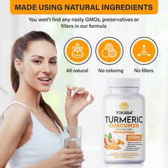 500 Capsules Turmeric Curcumin 5000mg Herbal Extract with BioPerine by YOKABA