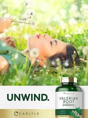 Valerian Root Capsules 2400mg | 240 Count | Non-GMO, Gluten Free | by Carlyle