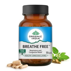 Organic India Breathe Free 180 Vegetarian Capsules Herbal Supplement 180 Veg Cap