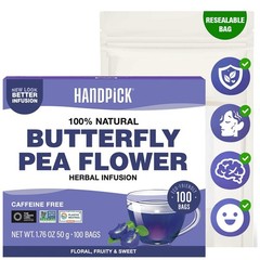 , Butterfly Pea Flower Tea (100 Herbal Tea Bags) | Caffeine Free, Non GMO | P…