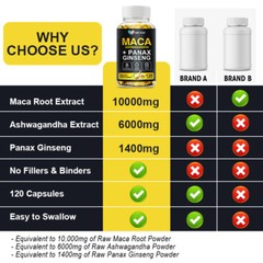 Maca Root Extract Stamina | Libido | Mood | Energy For Men & Women 120 Pills