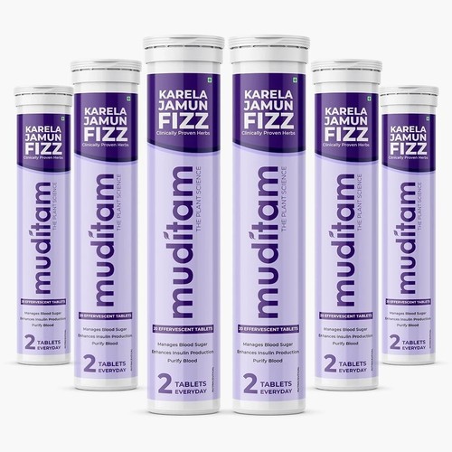 Muditam Ayurved Jamun Fizz | 120 Effervescent Tablet | 3 Month Pck Balance Sugar