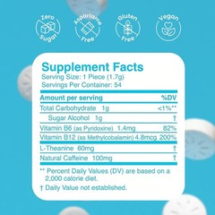 Energy & Focus Gum, Extra Strength – 100mg Natural Caffeine Nootropic L-Theanine