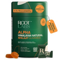 ROOT LABS 10in1 Alpha Shilajit Gummies | 4000 mg Pure Himalayan Shilajit with…