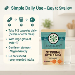 Stinging Nettle Root Caps 5500mg-(5% Lingnans&2% β-Sitosterol)-100%Vegan-180Caps