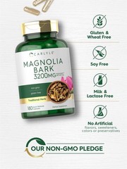 Magnolia Bark 3200mg | 180 Capsules | Herbal Extract Supplement | by Carlyle