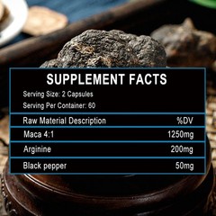 Maca Capsules 4:1 extract 1250 mg Enhance The Sex Drive Support men healthy