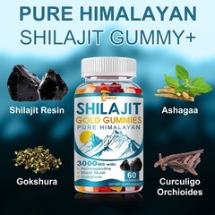 Pure Himalayan Shilajit GOLD Gummies 3000 mg Testosterone Booster, Sperm Health
