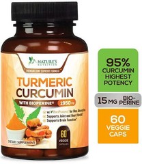 Turmeric Curcumin 95% Curcuminoids 1950mg with BioPerine Black Pepper for Best