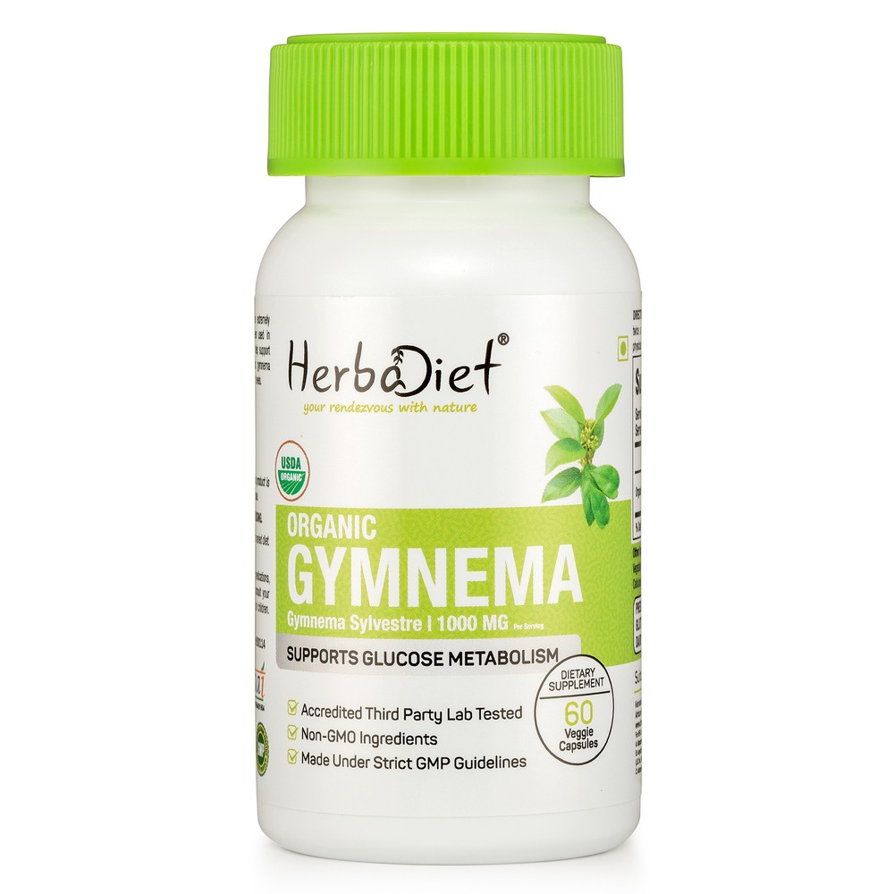 Organic Gymnema Sylvestre Capsules 500mg Blood Sugar Control Weight Loss Herbal