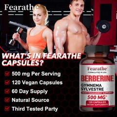 Berberine HCI Vegan Caps – Reduce Cholesterol, Blood Sugar Support