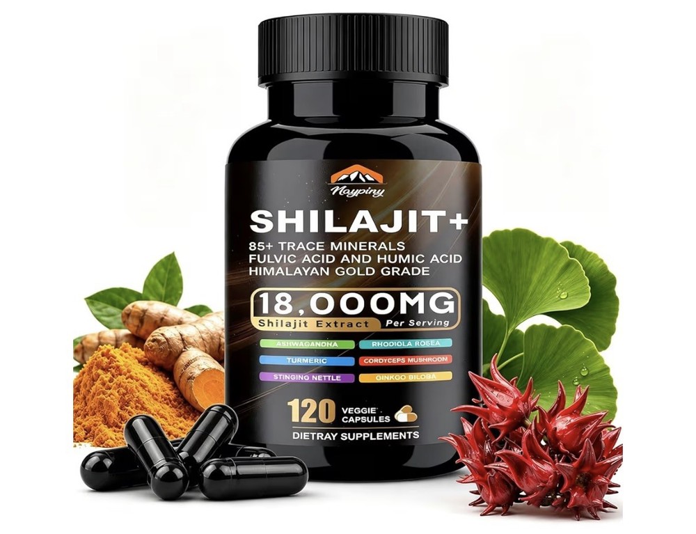 Shilajit for Men/Women – Pure Himalayan Organic, Ashwagandha Ginseng (120 Count)