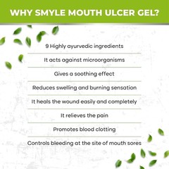 100% Ayurvedic Smyle Mouth Ulcer Gel For painful mouth& burning-10gm (pack of 2)