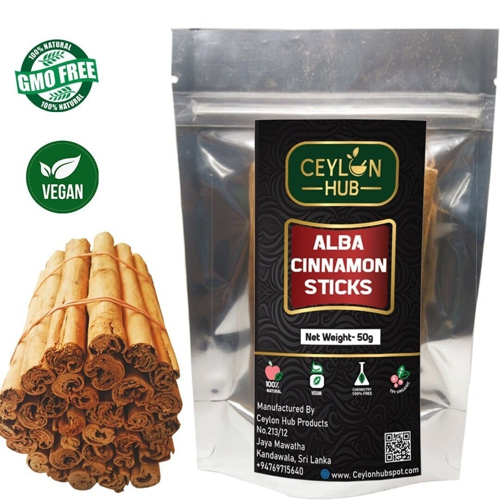 True Alba Ceylon Cinnamon Sticks: 5″ Sri Lankan Luxury Spice Relax Tea 1.7 Oz