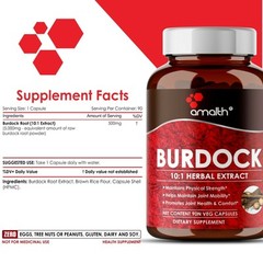 Burdock Root Extract Arctium Arctium Sea Moss Bladderwrack 5000mg 90 Capsules
