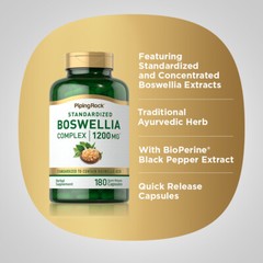 Boswellia Serrata Extract | 1200mg | 180 Capsules | Complex | by Piping Rock