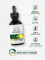 Organic Oil of Oregano | 2 fl oz Liquid | Vegan, USDA Certified | by Carlyle