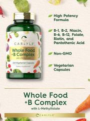 Vitamin B Complex Whole Foods Blend 240 Capsules Daily Multivitamin for Men and