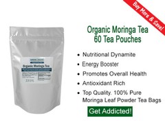 60 Organic Moringa Oleifera Tea Bags w/ 100% Leaf Powder For Best Absorption