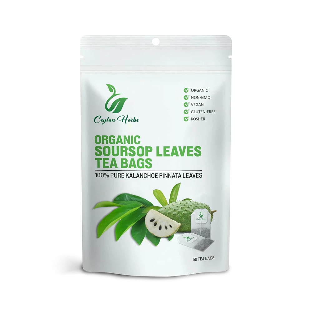 50 Tea Bags Soursop Leaves Tea Bags – 100% Pure, Organic, No Additives, Natural