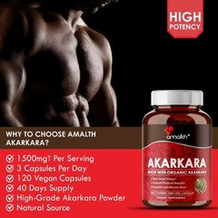 Organic Akarkara Anacyclus Pyrethrum Root libido Powder 1500mg 120 Capsules