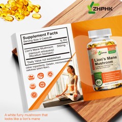 Qty60 Organic Lions Mane Mushroom Nootropic Capsules Brain Memory Immune Support
