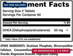 Amazing Formulas DHEA 50 Mg Tablets Supplement Non-GMO Gluten-Free Made in USA 1