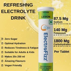 ElectroFizz Rehydration Instant Energy Booster Lemon Flavour 20 Tablet Each
